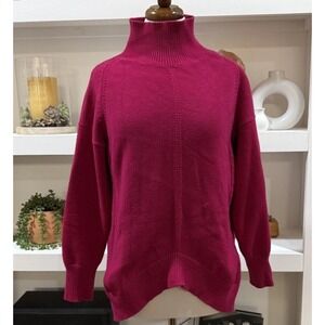 Maeve Anthropologie Sweater Womens Small Pink Mock Neck Pullover Knit Ribbed Top